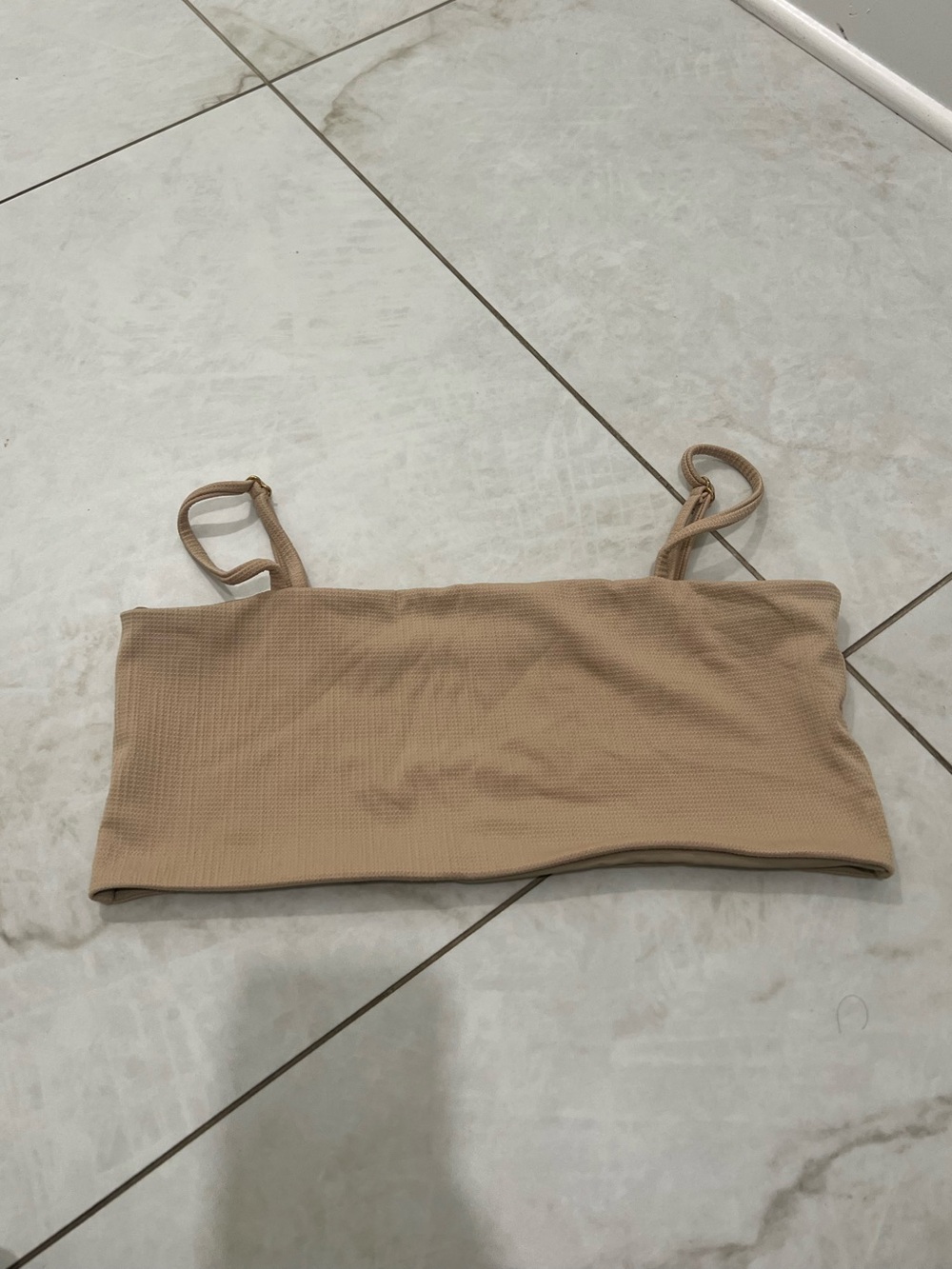 Natori Beige Waffle Bandeau Bralette Size Medium